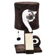 AmazonBasics Cat Tree Tower With Perch Condo - 12 x 12 x 20 Inches, Dark Brown
