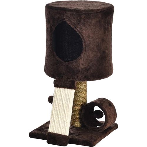  AmazonBasics Cat Tree Tower With Perch Condo - 12 x 12 x 20 Inches, Dark Brown