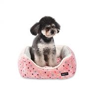AmazonBasics Cuddler Bolster Pet Bed, Pink Polka Dots