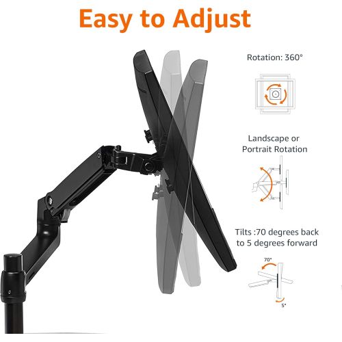  [무료배송]Visit the AmazonBasics Store AmazonBasics Premium Single Monitor Stand - Lift Engine Arm Mount, Aluminum - Black