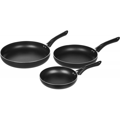  AmazonBasics 3-Piece Non-Stick Fry Pan Set, 8 Inch, 10 Inch, and 12 Inch