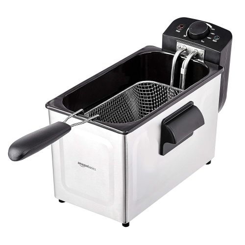  [아마존베스트]AmazonBasics 3 Liter Electric Deep Fryer, Stainless Steel