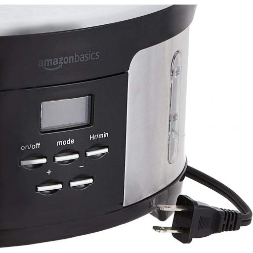  [아마존베스트]AmazonBasics 8.5 Quart 2-Tiered Digital Food Steamer - Black & Stainless Steel