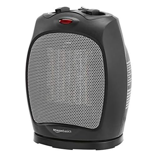  [아마존베스트]AmazonBasics 1500W Oscillating Ceramic Heater with Adjustable Thermostat, Black