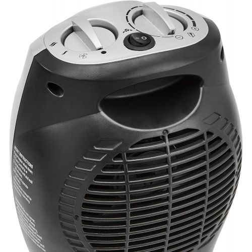  [아마존베스트]AmazonBasics 1500W Oscillating Ceramic Heater with Adjustable Thermostat, Silver