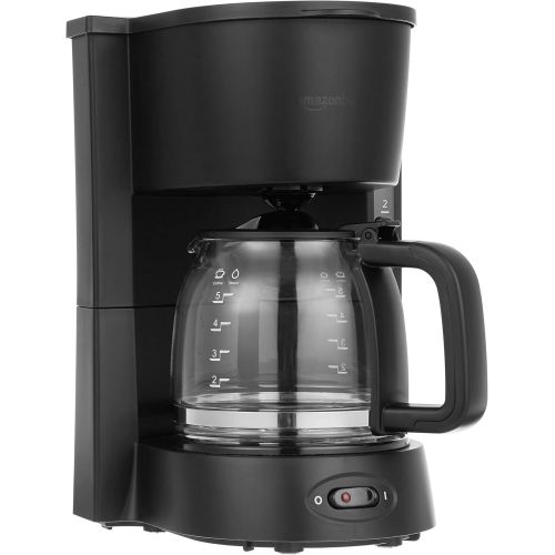  Amazon Basics 5-Cup (25 Oz) Coffeemaker with Glass Carafe and Reusable Filter, Black