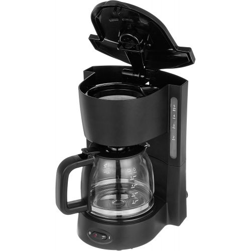  Amazon Basics 5-Cup (25 Oz) Coffeemaker with Glass Carafe and Reusable Filter, Black