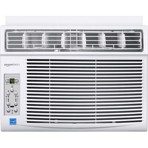  Amazon Basics Window-Mounted Air Conditioner with Remote - Cools 250 Square Feet, 6000 BTU, Energy Star, Energy Star