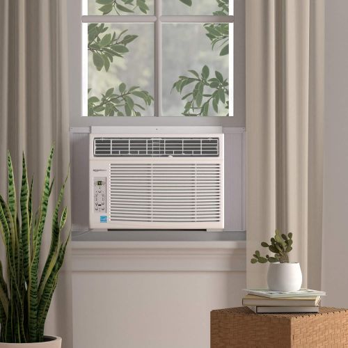  Amazon Basics Window-Mounted Air Conditioner with Remote - Cools 250 Square Feet, 6000 BTU, Energy Star, Energy Star