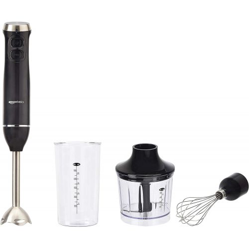  Amazon Basics Multi-Speed Immersion Hand Blender with Attachments - Black