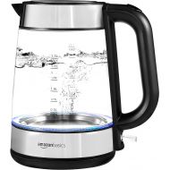 Amazon Basics Electric Glass and Steel Hot Tea Water Kettle - 1.7-Liter