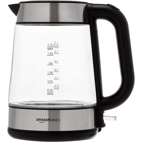  Amazon Basics Electric Glass and Steel Hot Tea Water Kettle - 1.7-Liter