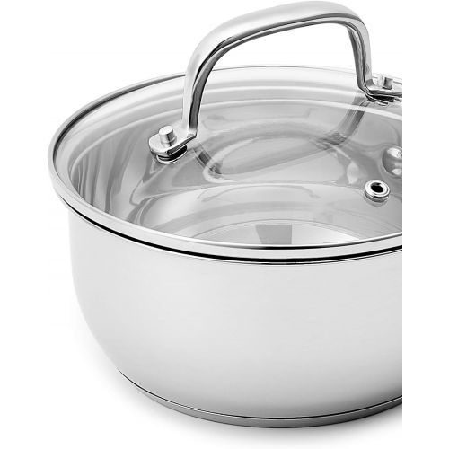  Amazon Basics Stainless Steel Sauce Pan with Lid, 2.5-Quart