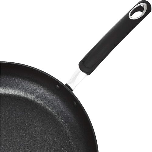  Amazon Basics Hard Anodized Non-Stick 14-Inch Skillet with Helper Handle, Black