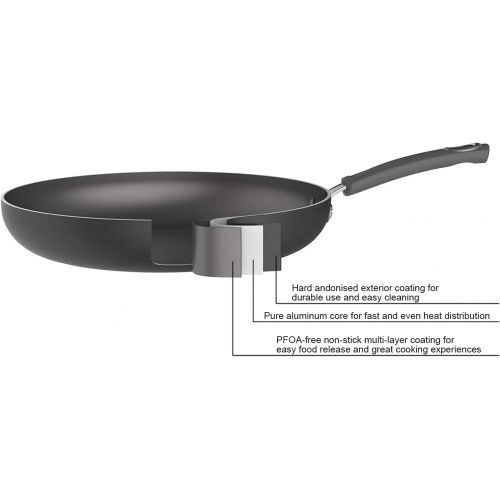  Amazon Basics Hard Anodized Non-Stick 12.5-Inch Skillet, Black