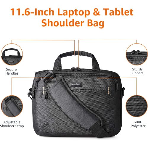  [아마존베스트]AmazonBasics 11.6-Inch Laptop and iPad Tablet Shoulder Bag Carrying Case, Black, 1-Pack