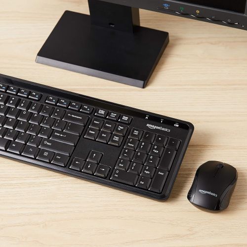  [아마존베스트]AmazonBasics Wireless Computer Keyboard and Mouse Combo - Quiet and Compact - US Layout (QWERTY)