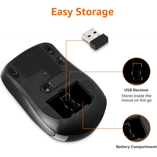  [아마존베스트]AmazonBasics Wireless Computer Mouse with USB Nano Receiver - Black