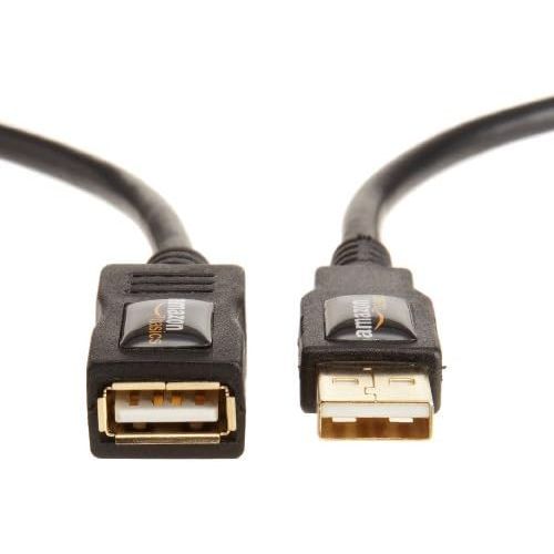  [아마존베스트]AmazonBasics USB 2.0 Extension Cable - A-Male to A-Female Adapter Cord - 9.8 Feet (3 Meters), Black