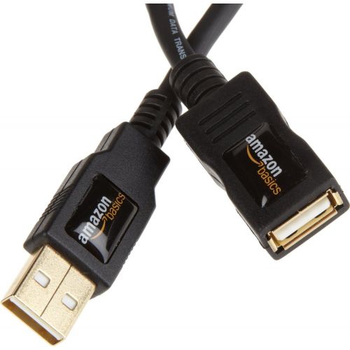  [아마존베스트]AmazonBasics USB 2.0 Extension Cable - A-Male to A-Female Adapter Cord - 9.8 Feet (3 Meters), Black