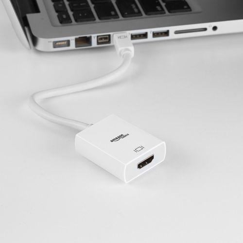  [아마존베스트]AmazonBasics Mini DisplayPort Thunderbolt to HDMI Adapter - Compatible with Apple iMac, MacBook - 1 Adapter