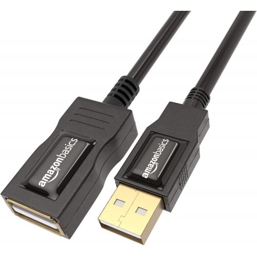  [아마존베스트]AmazonBasics USB 2.0 Extension Cable 2-Pack - A-Male to A-Female Adapter Cord - 3.3 Feet (1 Meter)