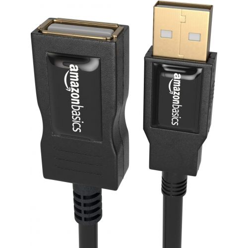  [아마존베스트]AmazonBasics USB 2.0 Extension Cable 2-Pack - A-Male to A-Female Adapter Cord - 3.3 Feet (1 Meter)
