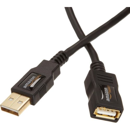  [아마존베스트]AmazonBasics USB 2.0 Extension Cable 2-Pack - A-Male to A-Female Adapter Cord - 3.3 Feet (1 Meter)