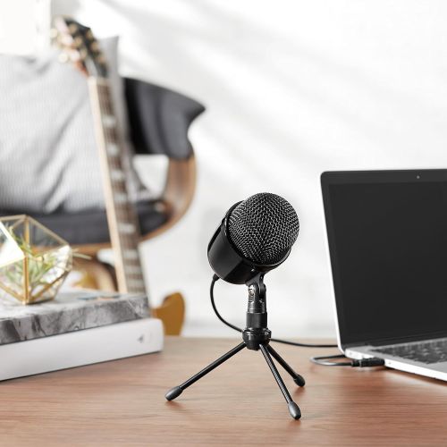  [아마존베스트]Amazon Basics Desktop Mini Condenser Microphone With Tripod - Black