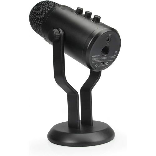  [아마존베스트]Amazon Basics Professional USB Condenser Microphone with Volume Control and OLED Screen - Black