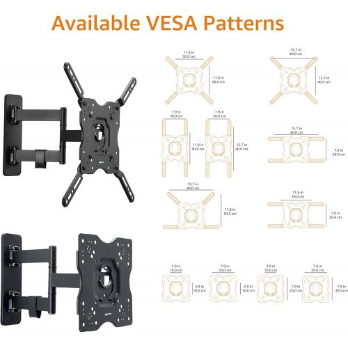  [아마존베스트]Amazon Basics Heavy-Duty, Full Motion Articulating TV Wall Mount for 22-inch to 55-inch LED, LCD, Flat Screen TVs