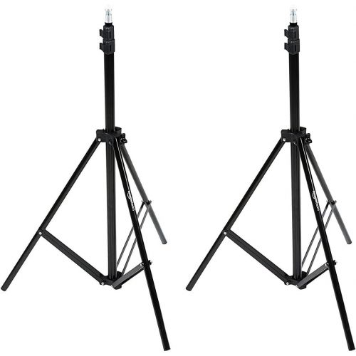  [아마존베스트]Amazon Basics Aluminum Light Photography Tripod Stand with Case - Pack of 2, 2.8 - 6.7 Feet, Black