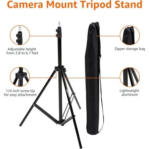  [아마존베스트]Amazon Basics Aluminum Light Photography Tripod Stand with Case - Pack of 2, 2.8 - 6.7 Feet, Black