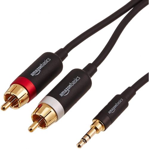  Amazon Basics 3.5mm to 2-Male RCA Adapter Audio Stereo Cable - 4 Feet