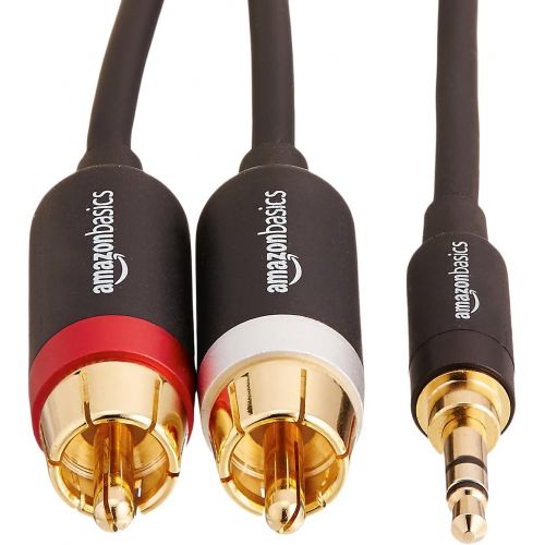  Amazon Basics 3.5mm to 2-Male RCA Adapter Audio Stereo Cable - 4 Feet