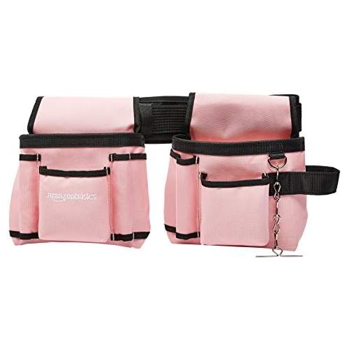  Amazon Basics Tool Belt, Adjustable Waist Strap 22 to 44 inches, Pink