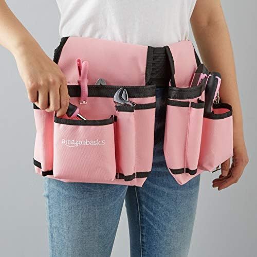  Amazon Basics Tool Belt, Adjustable Waist Strap 22 to 44 inches, Pink