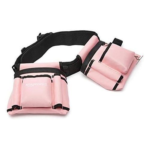  Amazon Basics Tool Belt, Adjustable Waist Strap 22 to 44 inches, Pink