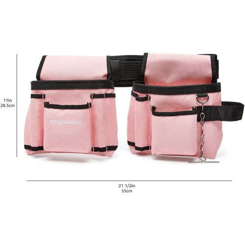  Amazon Basics Tool Belt, Adjustable Waist Strap 22 to 44 inches, Pink