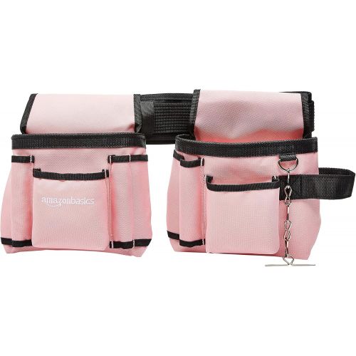  Amazon Basics Tool Belt, Adjustable Waist Strap 22 to 44 inches, Pink