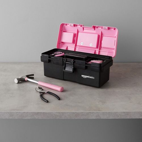  Amazon Basics Household Tool Set with Tool Storage Box - 150-Piece, Pink