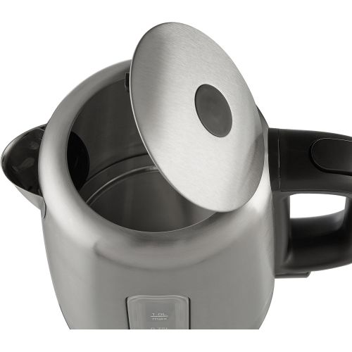  [아마존베스트]AmazonBasics Stainless Steel Portable Fast, Electric Hot Water Kettle for Tea and Coffee, 1 Liter, Silver