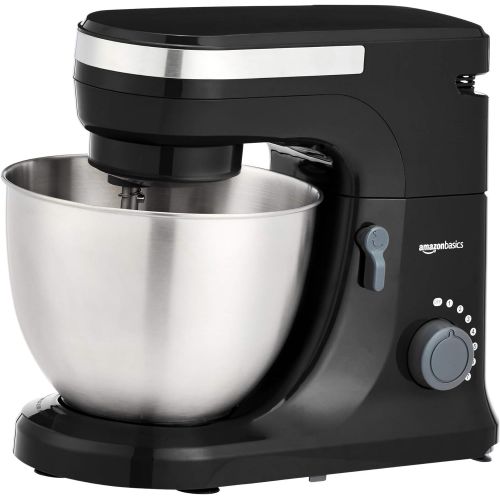  [아마존베스트]Amazon Basics Multi-Speed Stand Mixer with Attachments, Black