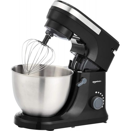  [아마존베스트]Amazon Basics Multi-Speed Stand Mixer with Attachments, Black