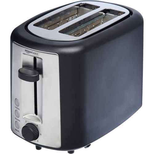  [아마존베스트]Amazon Basics 2 Slice, Extra-Wide Slot Toaster with 6 Shade Settings, Black