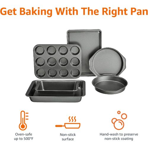  [아마존베스트]Amazon Basics 6-Piece Nonstick Oven Bakeware Baking Set
