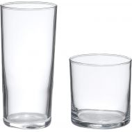 [아마존베스트]Amazon Basics Ridgecrest 16-Piece Old Fashioned and Coolers Glass Drinkware Set