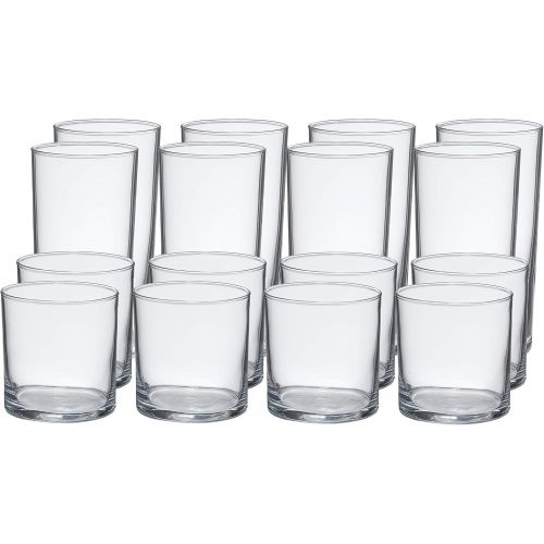  [아마존베스트]Amazon Basics Ridgecrest 16-Piece Old Fashioned and Coolers Glass Drinkware Set