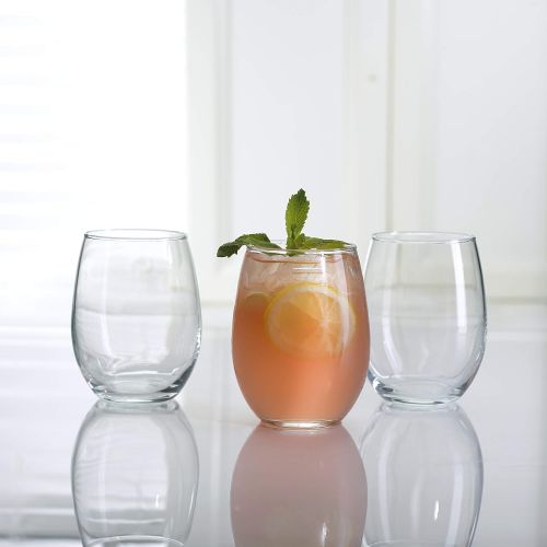  [아마존베스트]Amazon Basics Stemless Wine Glasses (Set of 4), 15 oz