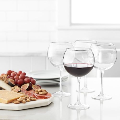  [아마존베스트]Amazon Basics Red Wine Balloon Wine Glasses, 20-Ounce, Set of 4